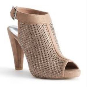 JENNIFER LOPEZ Sasha Blush studded peep toe bootie